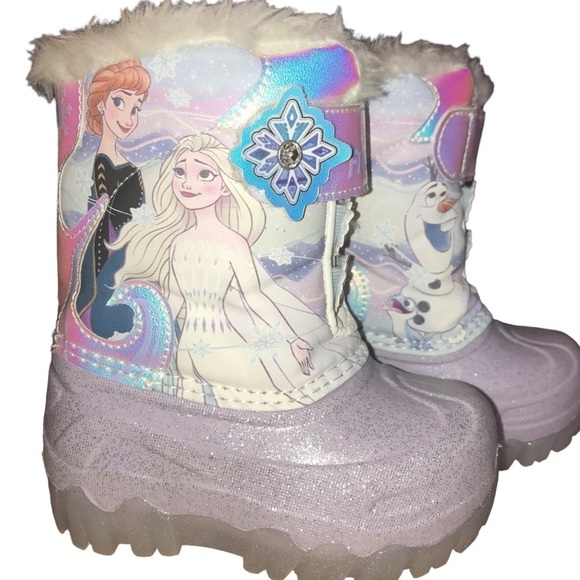 Disney Frozen Snow Boots Toddler Light Up Fur Lined Character Size 5 - Picture 4 of 9